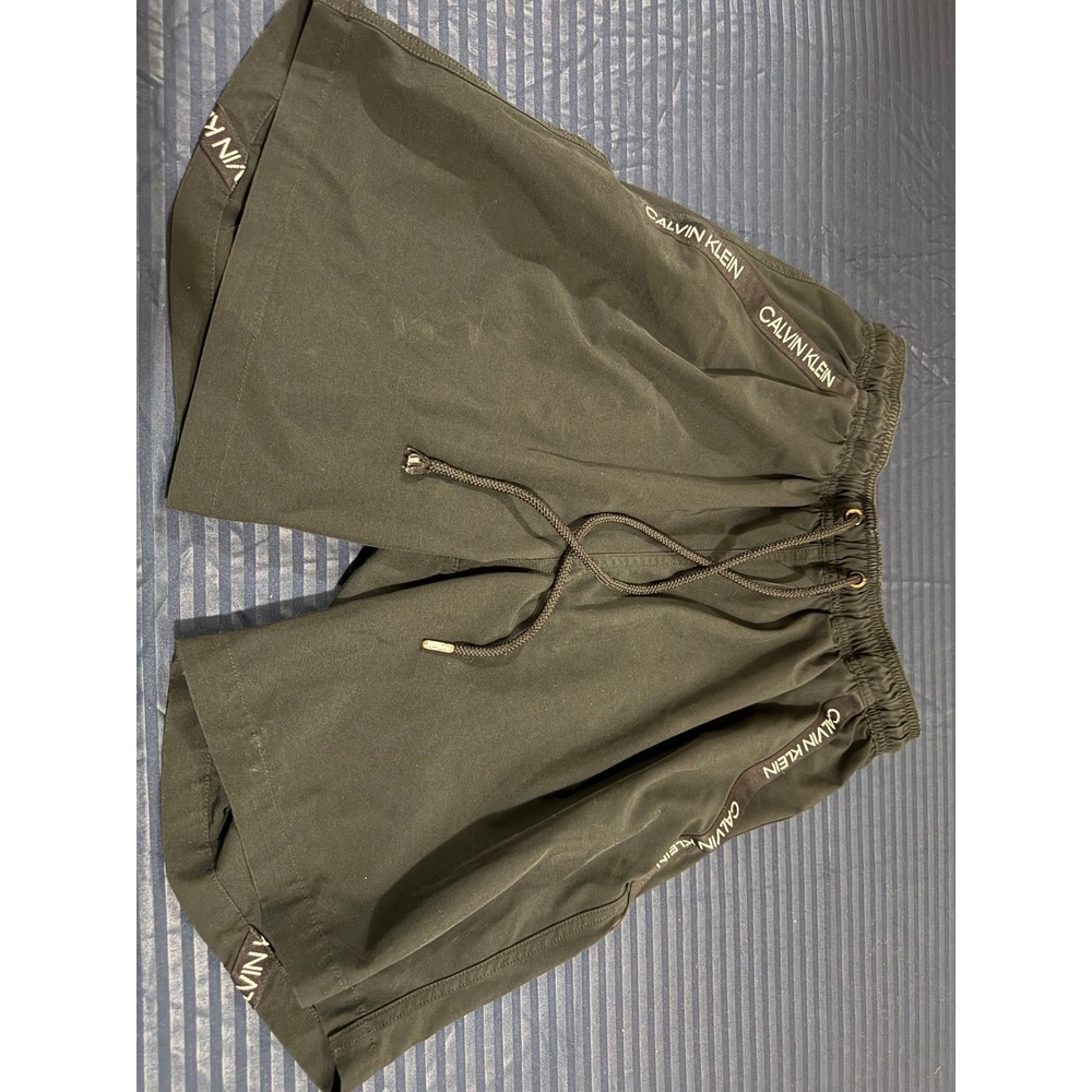 Calvin Klein Swimwear Logo Tape Board Shorts Trunks Black Mens Medium